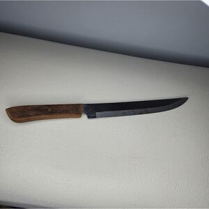 Vintage Rogers Chef Knife 8"  Blade, Wood Handle Stainless Steel Japan